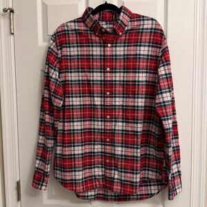 GAP men's red plaid button-down shirt (L)